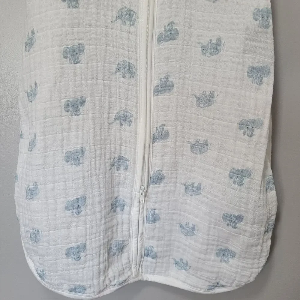 Aden + Anais Organic Cotton Sleep Sack 6-18 Months Wearable Blanket Elephants